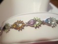 Amethyst, citrine, peridot and topaz sterling silver bracelet